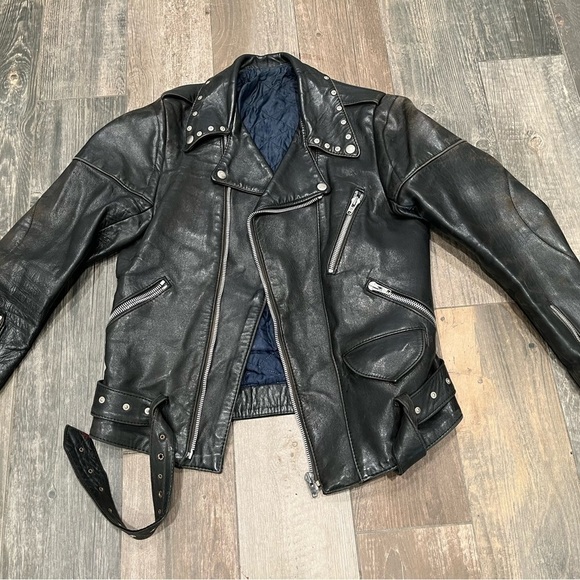 Vintage Black Leather Studded Motorcycle Jacket | Women’s M | Biker Punk Eclair - Picture 7 of 16